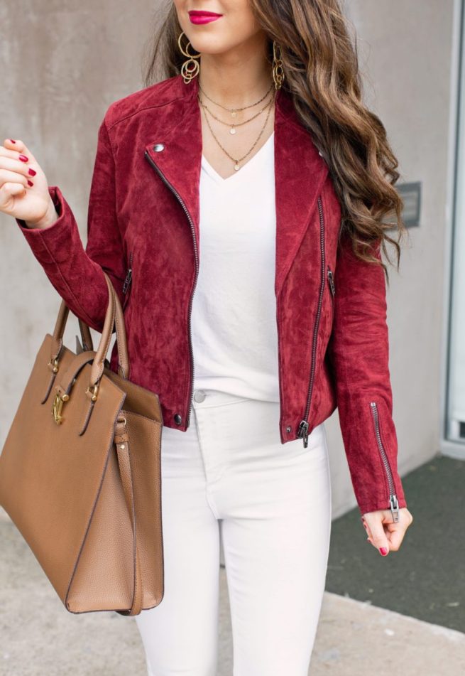 Berry Suede Jacket for Fall