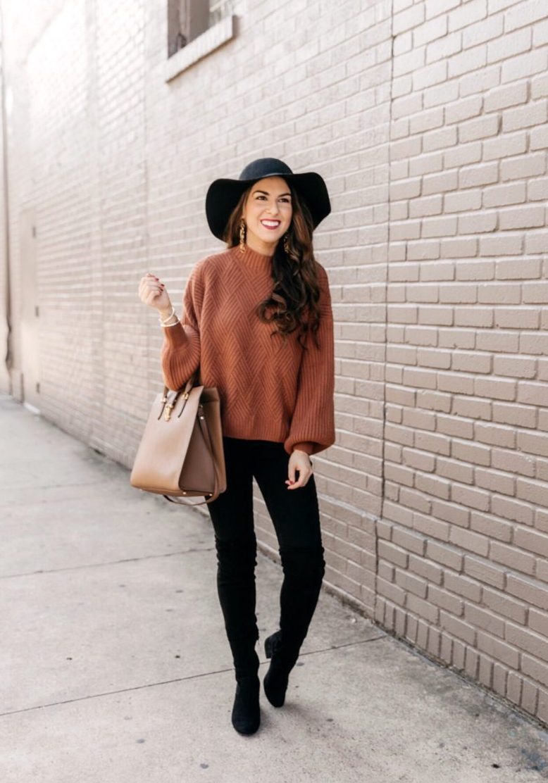 Beautiful Caramel Knit Sweater - Southern Sophisticated by Naomi Trevino