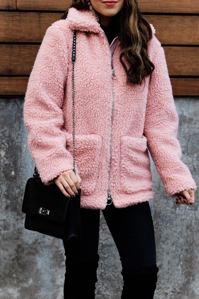 Cute Pink Fluff Jacket for Winter