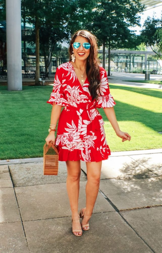 Cute Summer Floral Ruffle Dress 