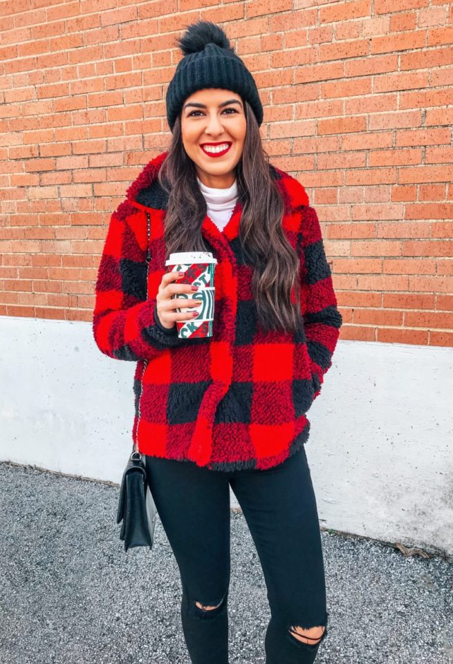 Comfy Red Plaid Jacket 