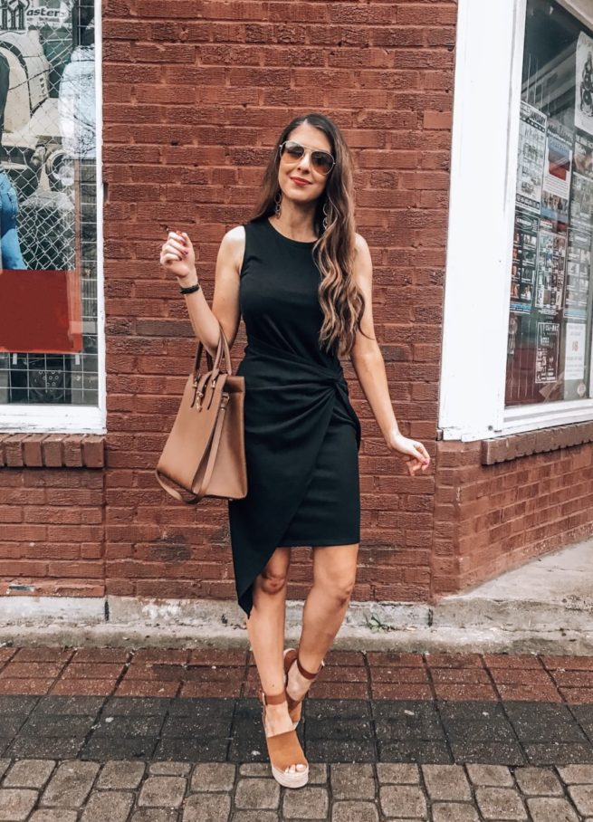 Classic Little Black Dress with Twist Details 