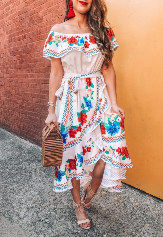 Off the Shoulder Summer Floral Dress 