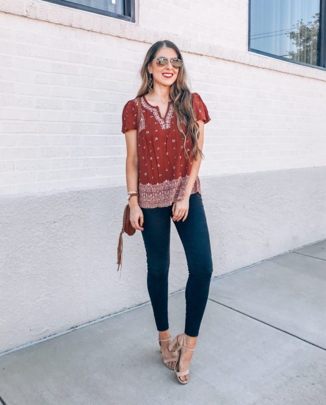 Rust Bohemian Style Top for Fall 