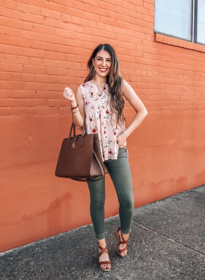 Pink Floral Top for Summer and Fall 