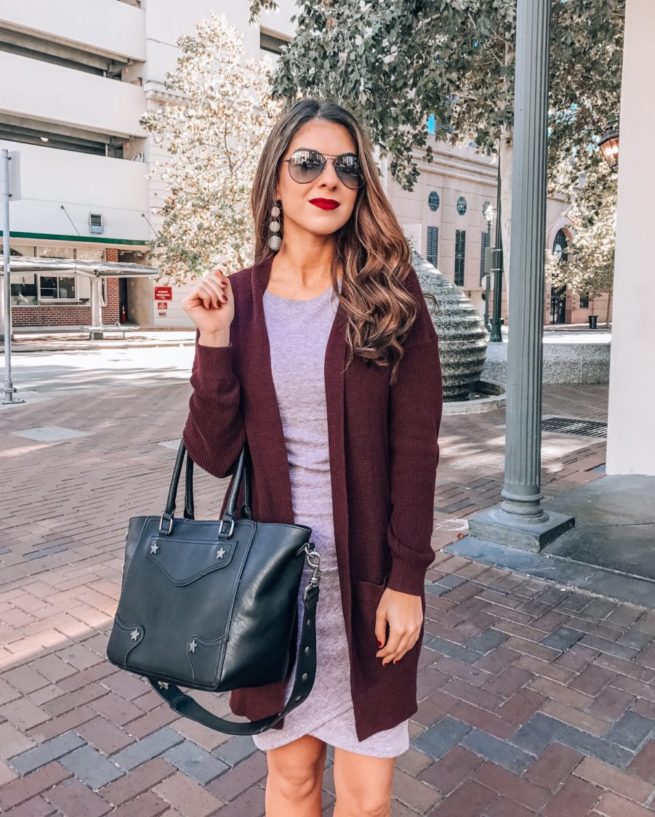 Fall Cardigan and Tank Dress 