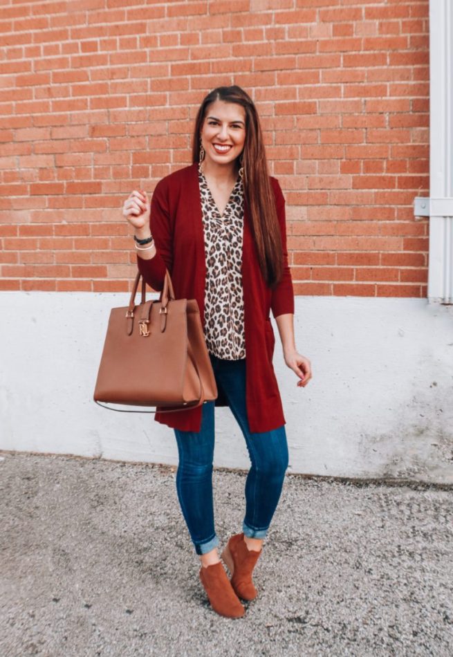 Leopard Print and Cardigan for Fall