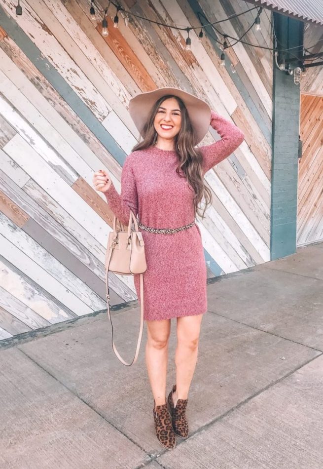 Pink Sweater Dress for Fall 