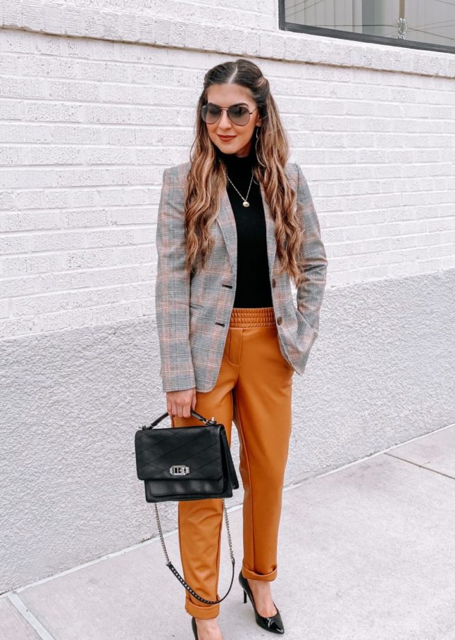 Work Wear Plaid Blazer 