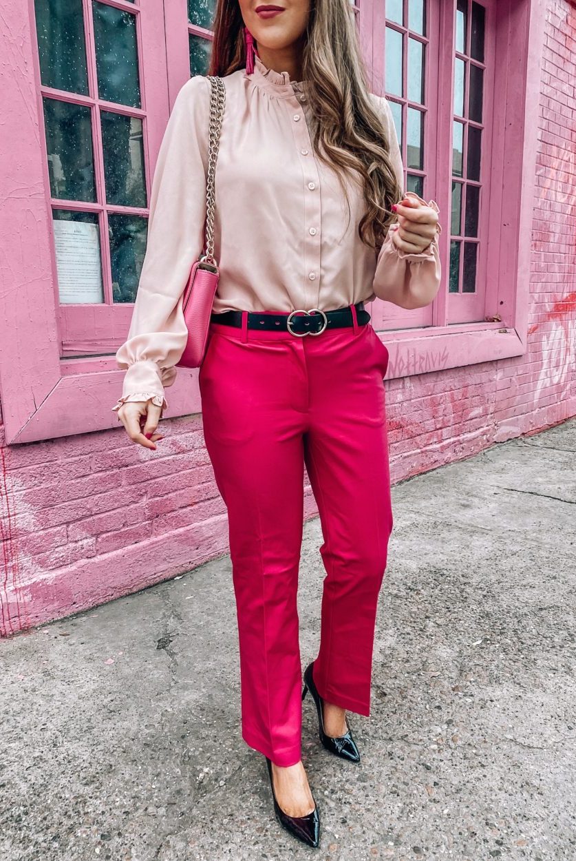 blush pink dress pants