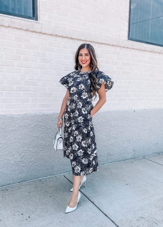 Black and White Floral Dress for Spring