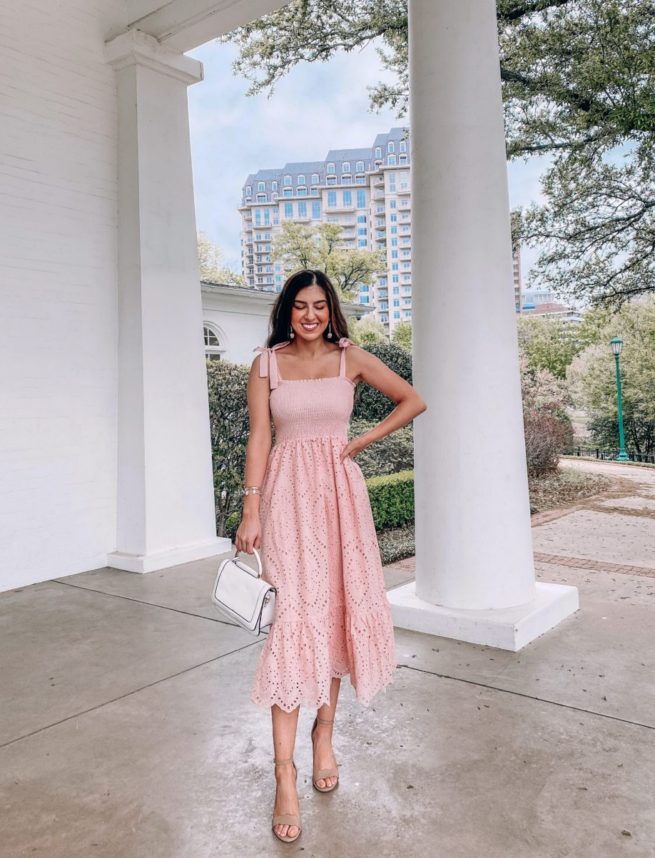 Blush Pink Eyelet Dress