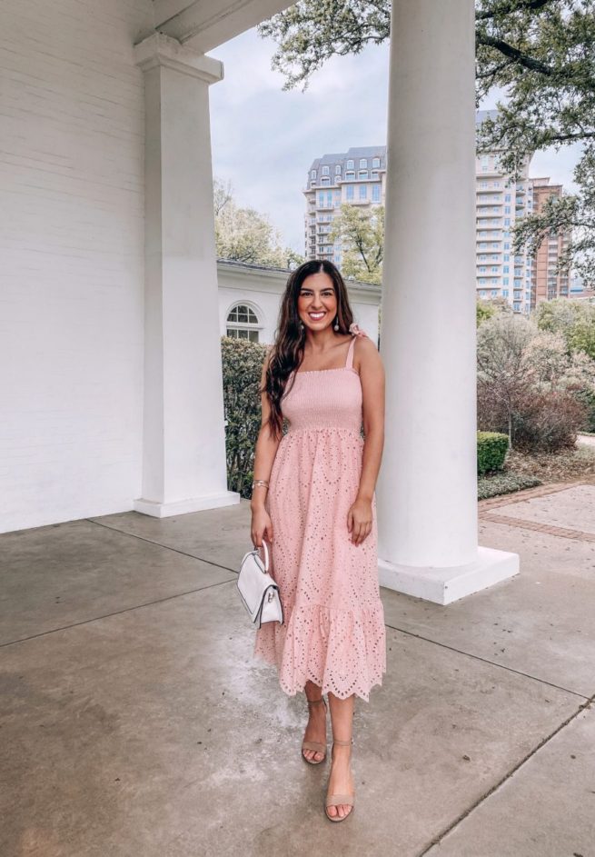 Pink Eyelet Dress for Spring