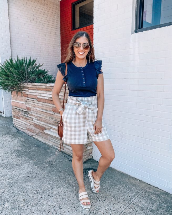 Eyelet Ruffle Top and Paperbag Shorts